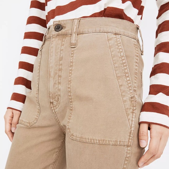 NEW Madewell Tan Stovepipe Fatigue Pants Tencel Lyocell Edition US 27 - Picture 4 of 9